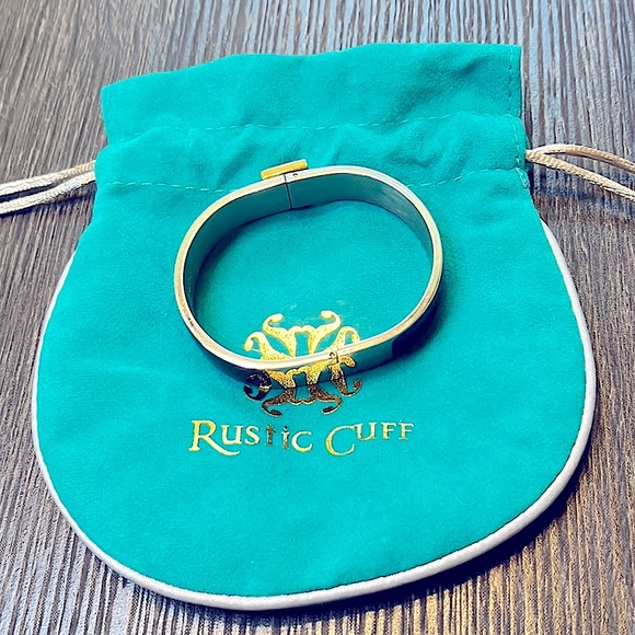 Rustic Cuff - Navy & Silver Enamel Cuff Bracelet - Picture 3 of 7